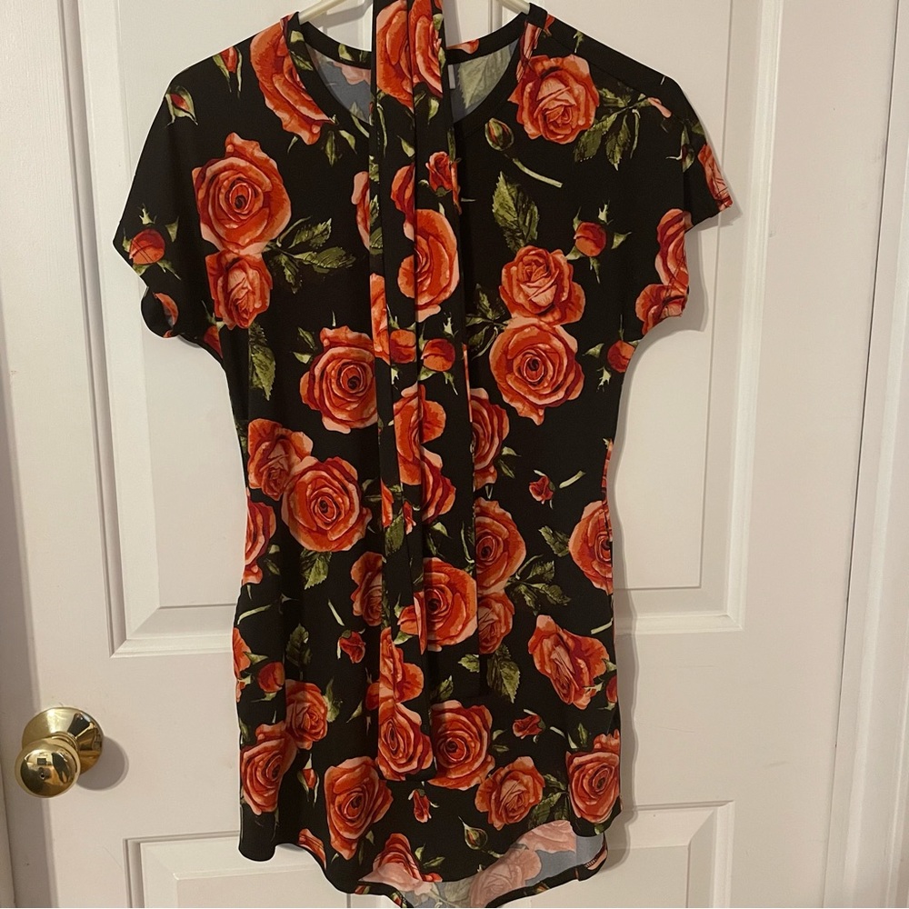 LuLaRoe Mitzi Tunic w/ Pockets & Sash/Belt Floral (perfect with leggings) LLR